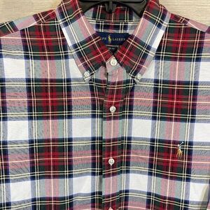 Ralph Lauren Classic Fit Shirt Mens Size XL Plaid Oxford Preppy Boho Holiday Top